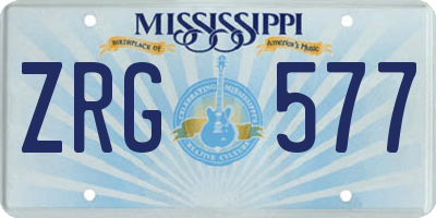 MS license plate ZRG577
