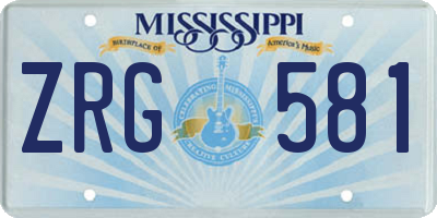 MS license plate ZRG581