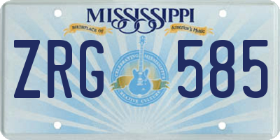 MS license plate ZRG585