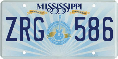 MS license plate ZRG586