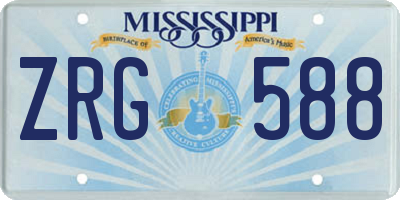 MS license plate ZRG588