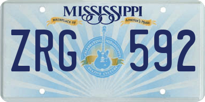 MS license plate ZRG592