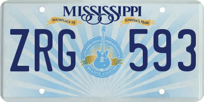 MS license plate ZRG593