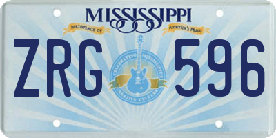 MS license plate ZRG596