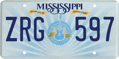 MS license plate ZRG597