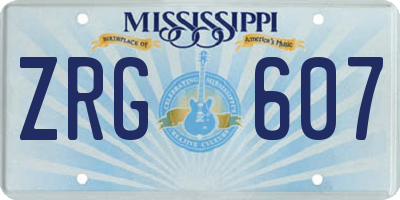 MS license plate ZRG607