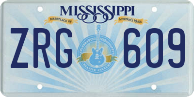 MS license plate ZRG609