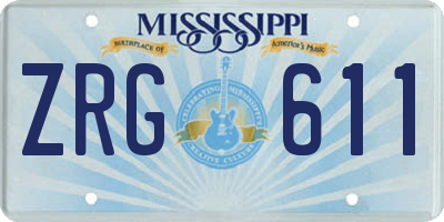 MS license plate ZRG611
