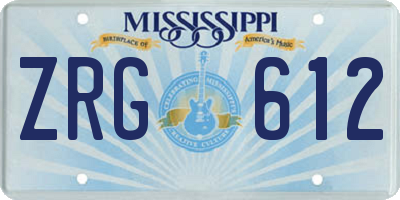 MS license plate ZRG612