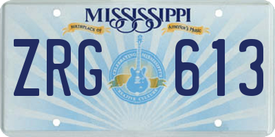 MS license plate ZRG613