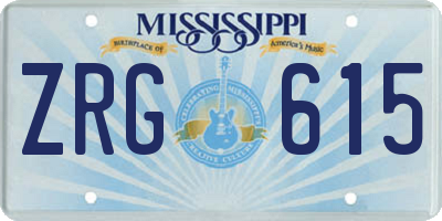 MS license plate ZRG615