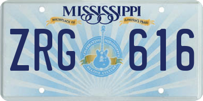 MS license plate ZRG616