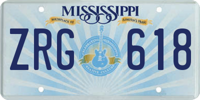 MS license plate ZRG618