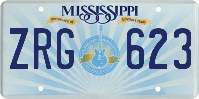 MS license plate ZRG623