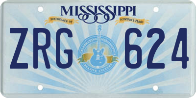 MS license plate ZRG624