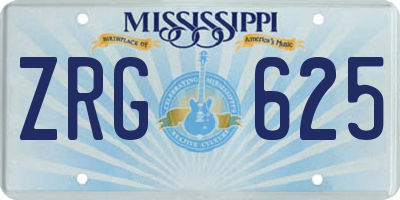 MS license plate ZRG625