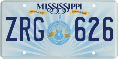 MS license plate ZRG626