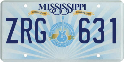 MS license plate ZRG631