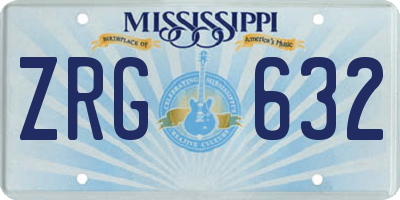MS license plate ZRG632
