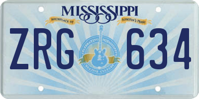 MS license plate ZRG634