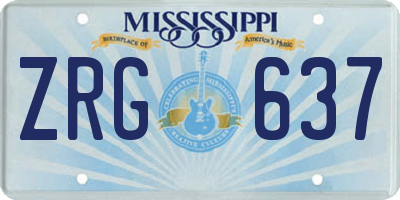 MS license plate ZRG637