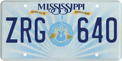 MS license plate ZRG640