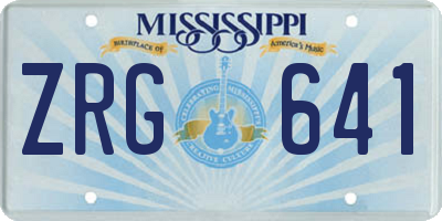MS license plate ZRG641