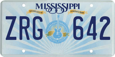 MS license plate ZRG642