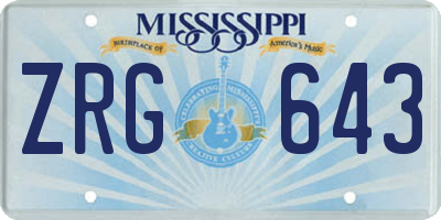 MS license plate ZRG643