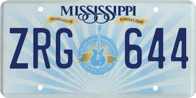 MS license plate ZRG644
