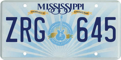 MS license plate ZRG645