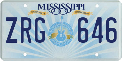 MS license plate ZRG646