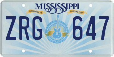 MS license plate ZRG647