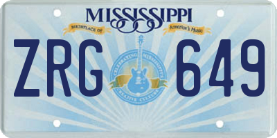 MS license plate ZRG649