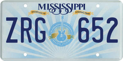 MS license plate ZRG652