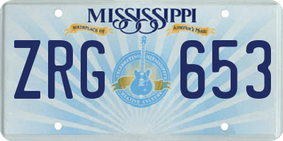 MS license plate ZRG653