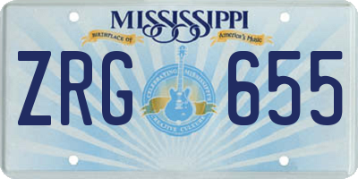 MS license plate ZRG655