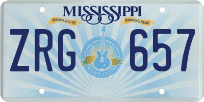 MS license plate ZRG657