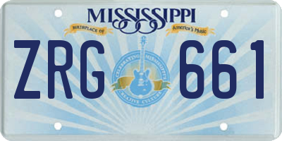 MS license plate ZRG661