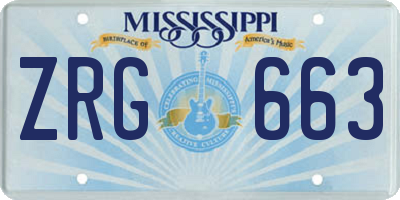 MS license plate ZRG663