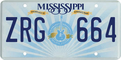 MS license plate ZRG664