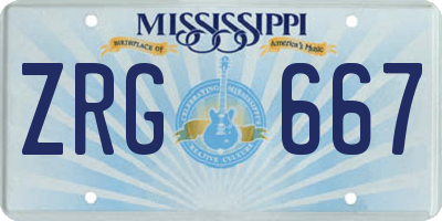 MS license plate ZRG667