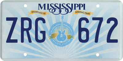 MS license plate ZRG672