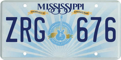 MS license plate ZRG676