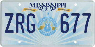 MS license plate ZRG677