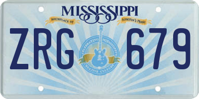 MS license plate ZRG679