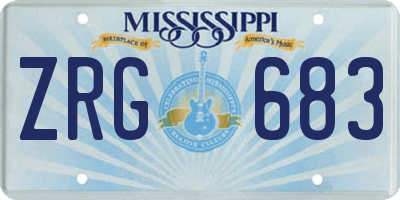 MS license plate ZRG683