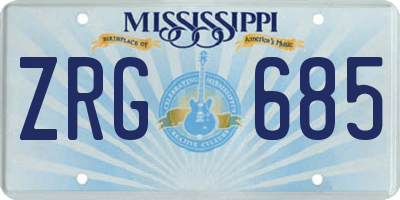 MS license plate ZRG685
