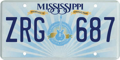 MS license plate ZRG687