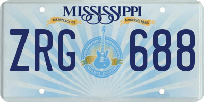 MS license plate ZRG688